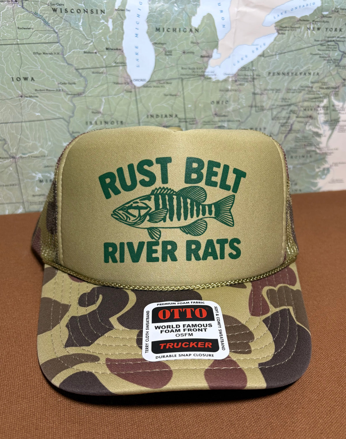 CAMO RIVER RAT TRUCKER HAT