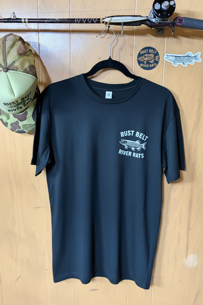 WHITE LOGO Musky River Rat Tee