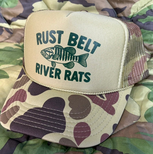 CAMO RIVER RAT TRUCKER HAT
