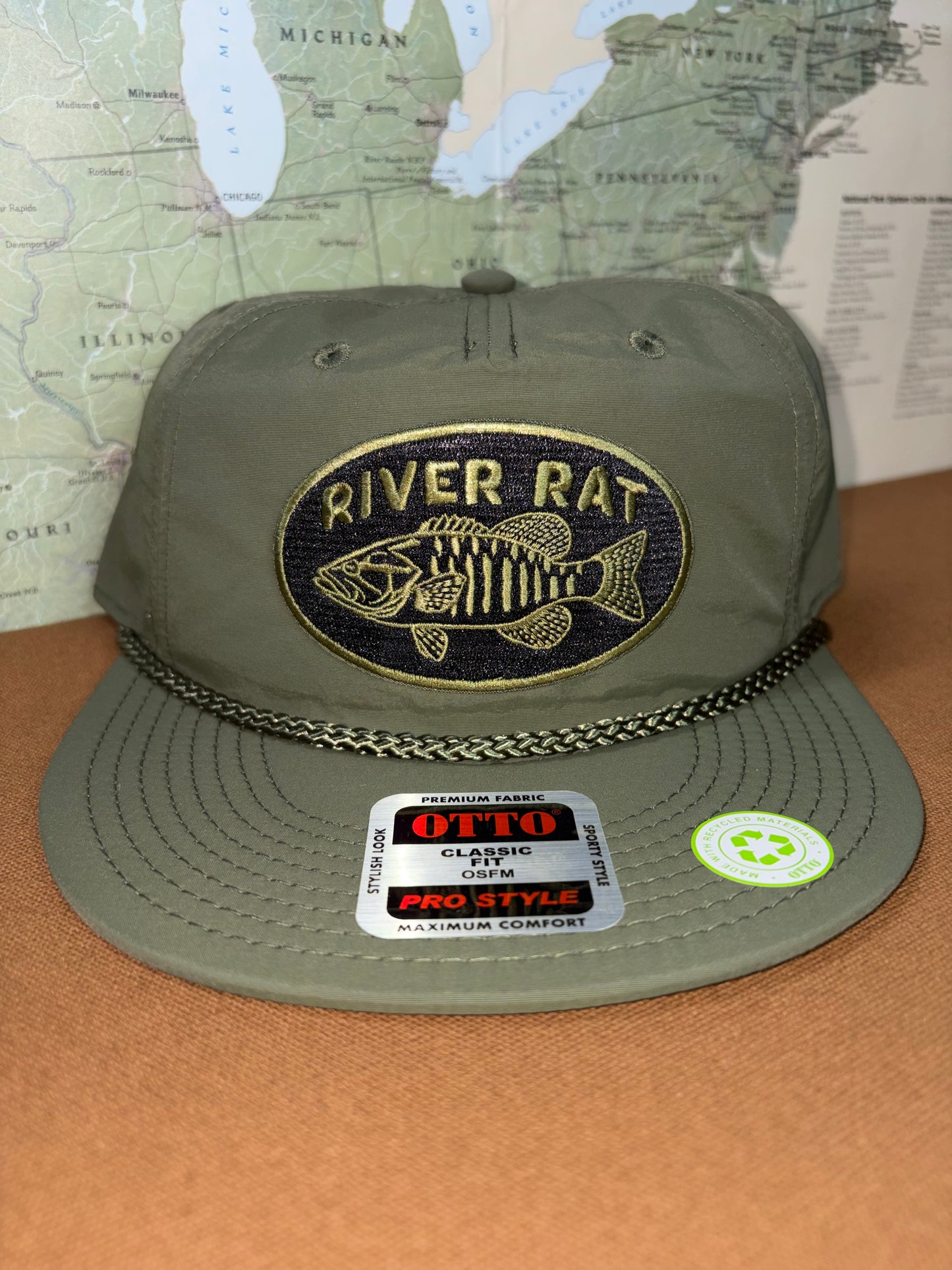 Light weight RIVER RATS HAT OD green