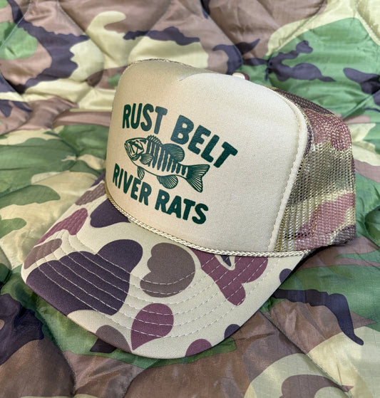 CAMO RIVER RAT TRUCKER HAT
