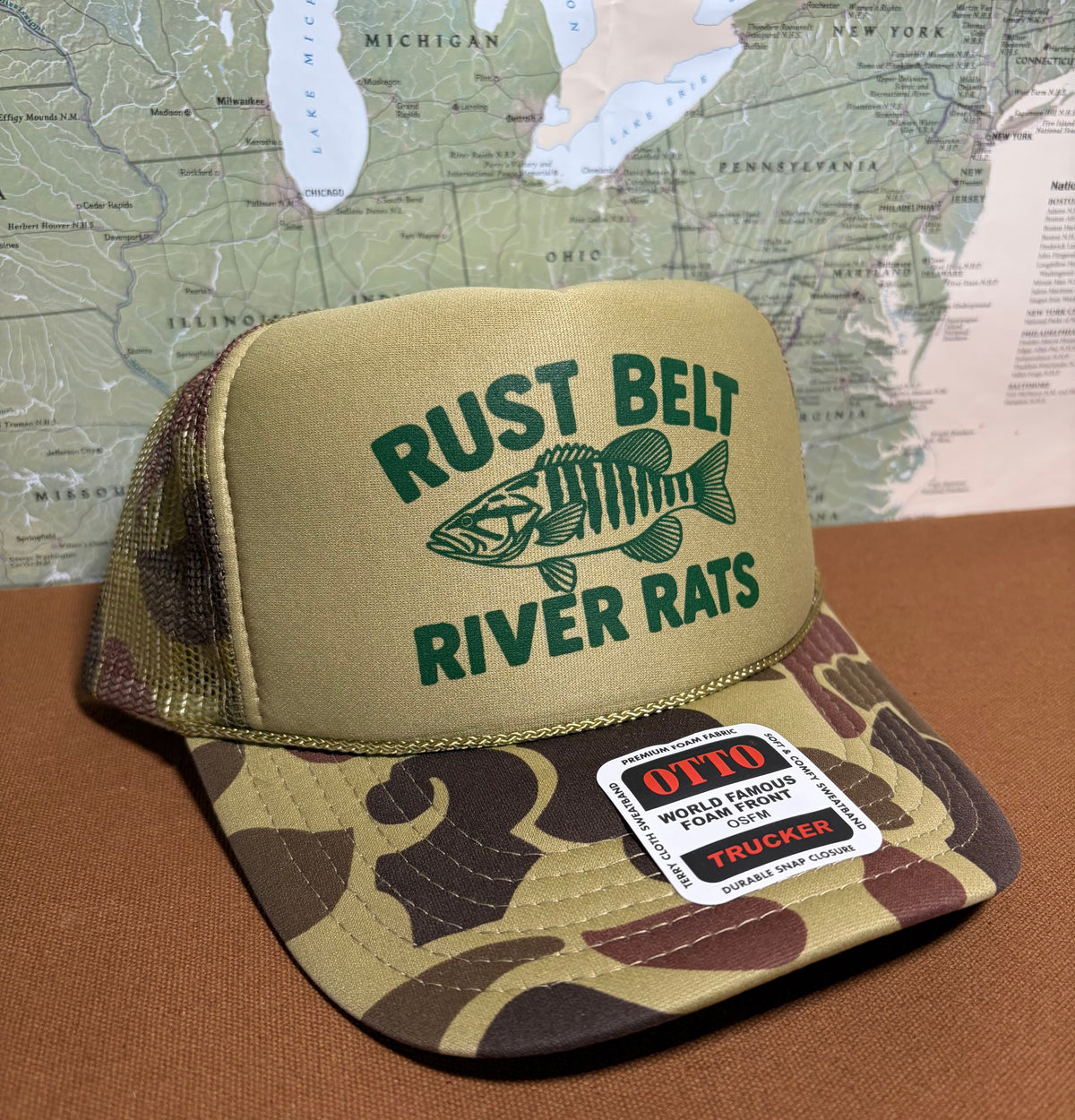 CAMO RIVER RAT TRUCKER HAT