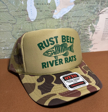 CAMO RIVER RAT TRUCKER HAT