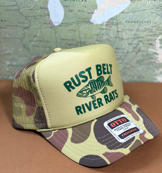 CAMO RIVER RAT TRUCKER HAT
