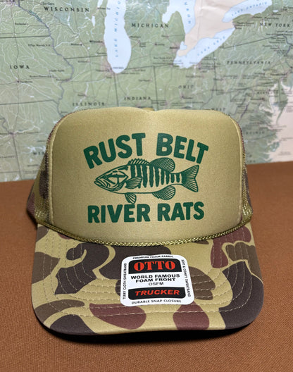 CAMO RIVER RAT TRUCKER HAT