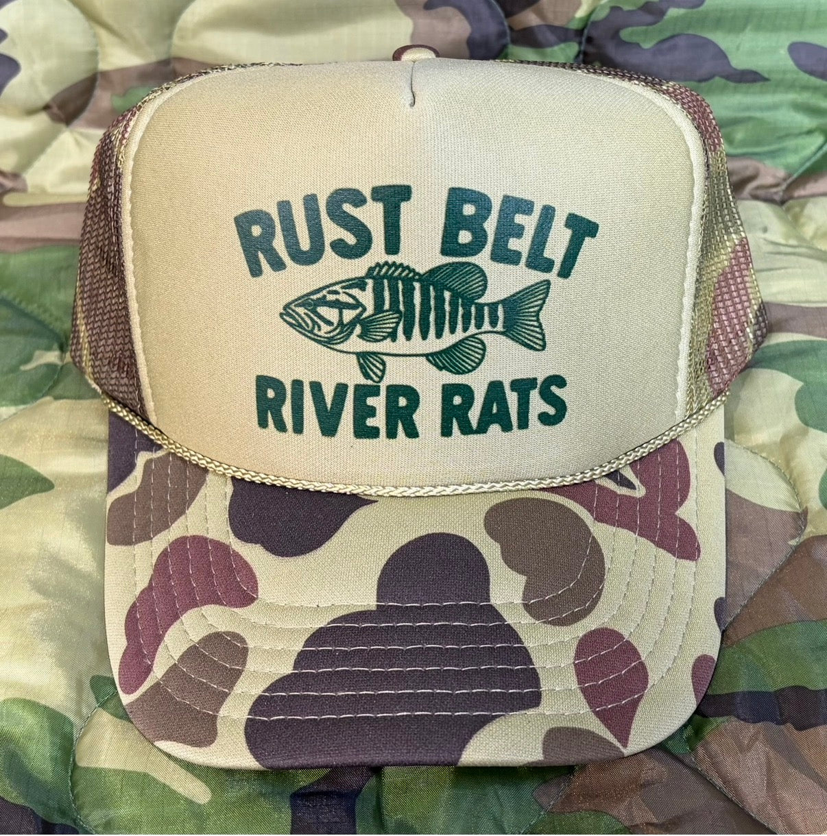 CAMO RIVER RAT TRUCKER HAT