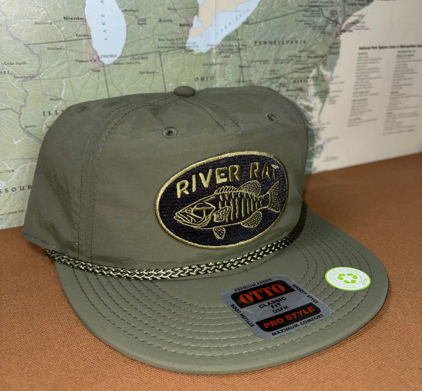 Light weight RIVER RATS HAT OD green