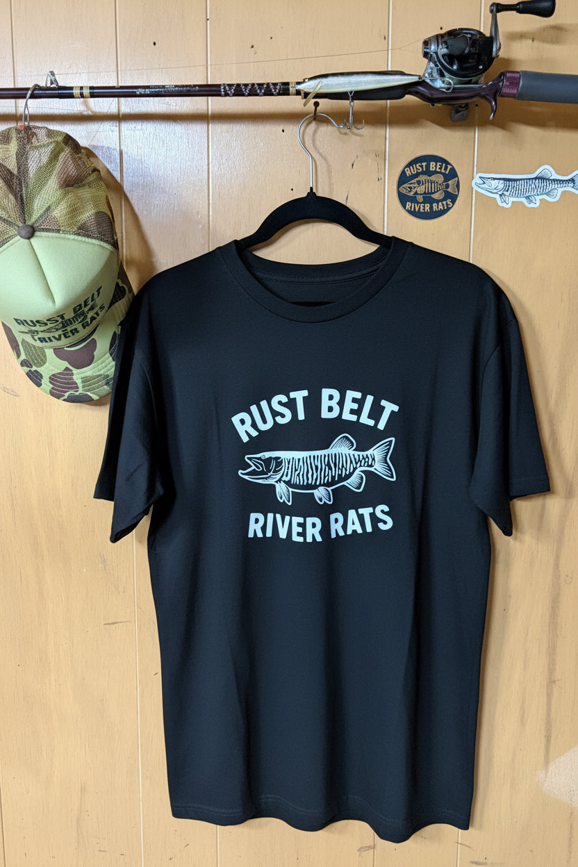 WHITE LOGO Musky River Rat Tee