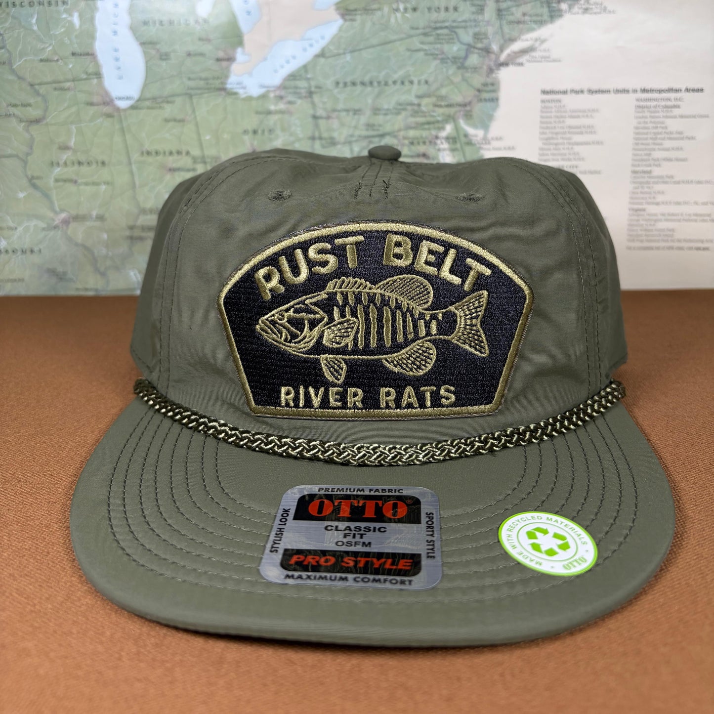 Light weight RUST BELT RIVER RATS HAT - green